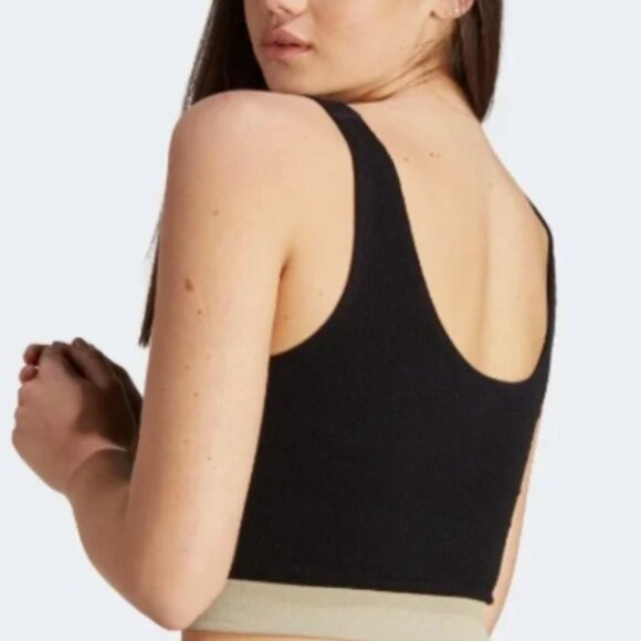 NWT Adidas Black and Tan Ribbed Brami Size Small - Picture 2 of 5